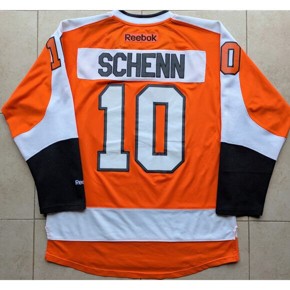 Brayden SCHENN #10 Philadelphia Flyers REEBOK Premier jersey M orange NHL vtg - Picture 1 of 8
